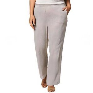 Alfred Dunner Women's Stretch Leg Pants Size 14 Beige Pull-On